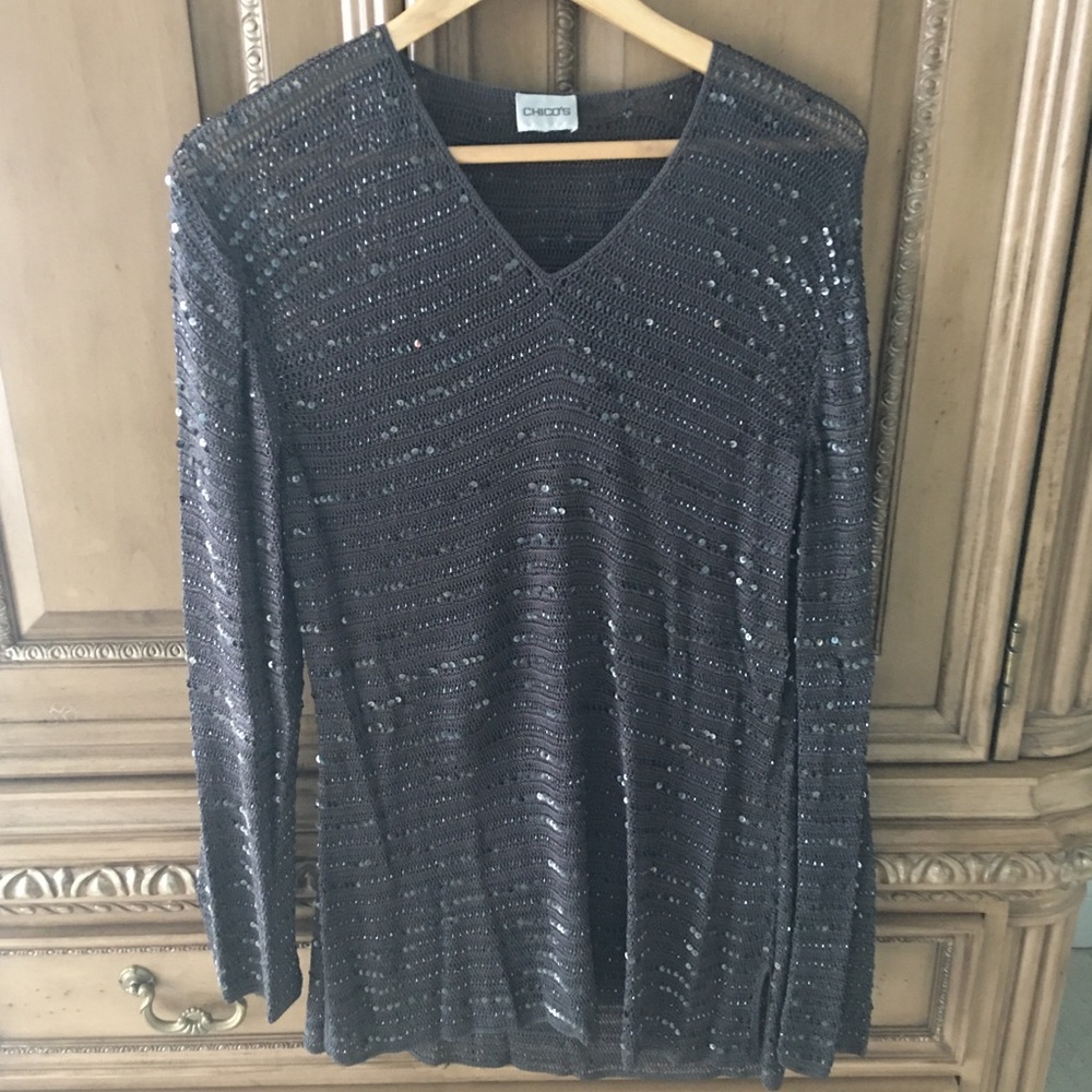 Beautiful Sequined tunic Chico’s Size 2 - 10/12